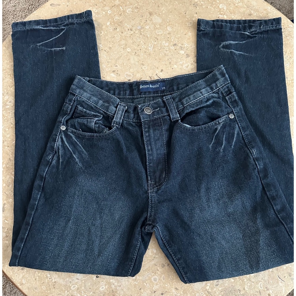 Seven Souls Kids Boys Jeans Size‎ 14 Dark Wash Straight Leg DenI'm